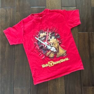 Hanes Kids Red Disney Graphic Tee Star Wars Mickey and Goofy